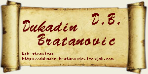Dukadin Bratanović vizit kartica